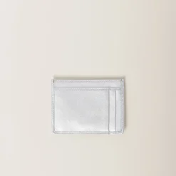 Silver Matelassé Nappa Leather Card Holder | Miu Miu