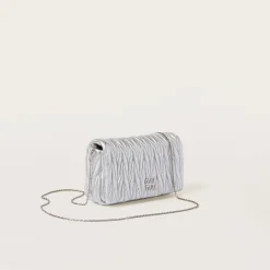 Silver Matelassé Nappa Leather Mini-bag | Miu Miu