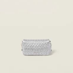 Silver Miu Crystal Nappa Leather And Crystal Mini-bag | Miu Miu