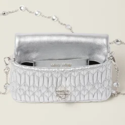 Silver Miu Crystal Nappa Leather And Crystal Mini-bag | Miu Miu