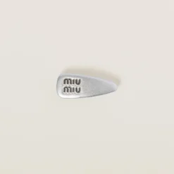 Silver Nappa Leather Hair Clip | Miu Miu