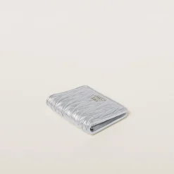 Silver Small Matelassé Nappa Leather Wallet | Miu Miu