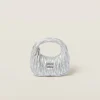 Silver Wander Matelassé Nappa Leather Hobo Mini-bag | Miu Miu