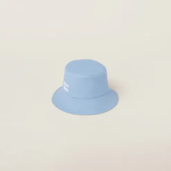 Sky Blue/white Drill Bucket Hat | Miu Miu
