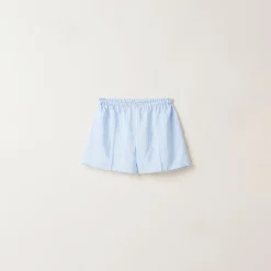 Sky Blue/white Jacquard Pongé Boxer Shorts | Miu Miu