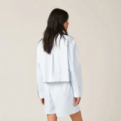 Sky Blue/white Striped Boxer Shorts | Miu Miu
