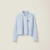Sky Blue/white Striped Cotton Shirt | Miu Miu