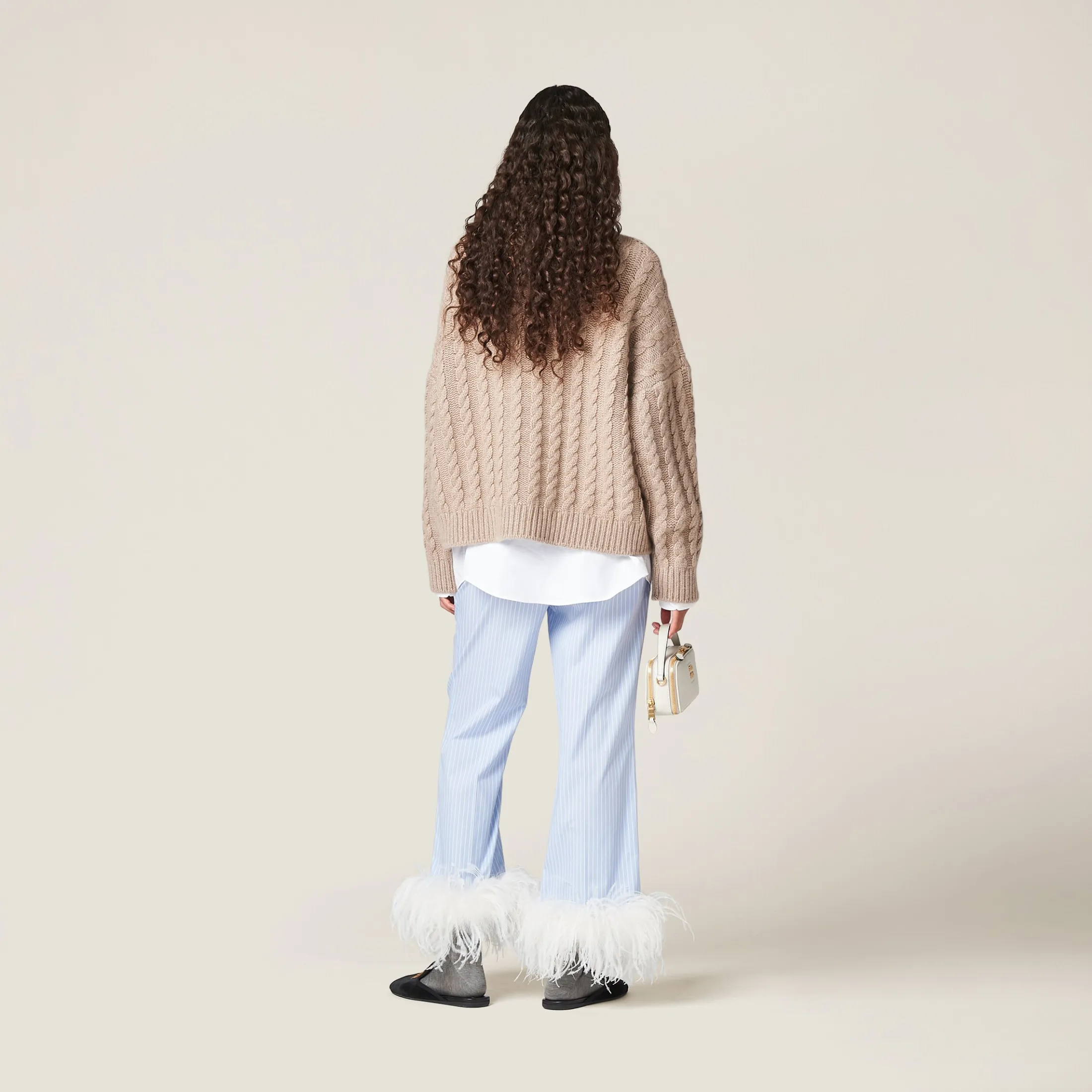 Sky Blue/white Striped Cotton Pajama Pants | Miu Miu