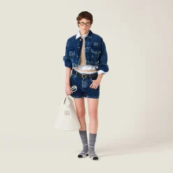 Sky Blue/white Striped Cotton Shirt | Miu Miu