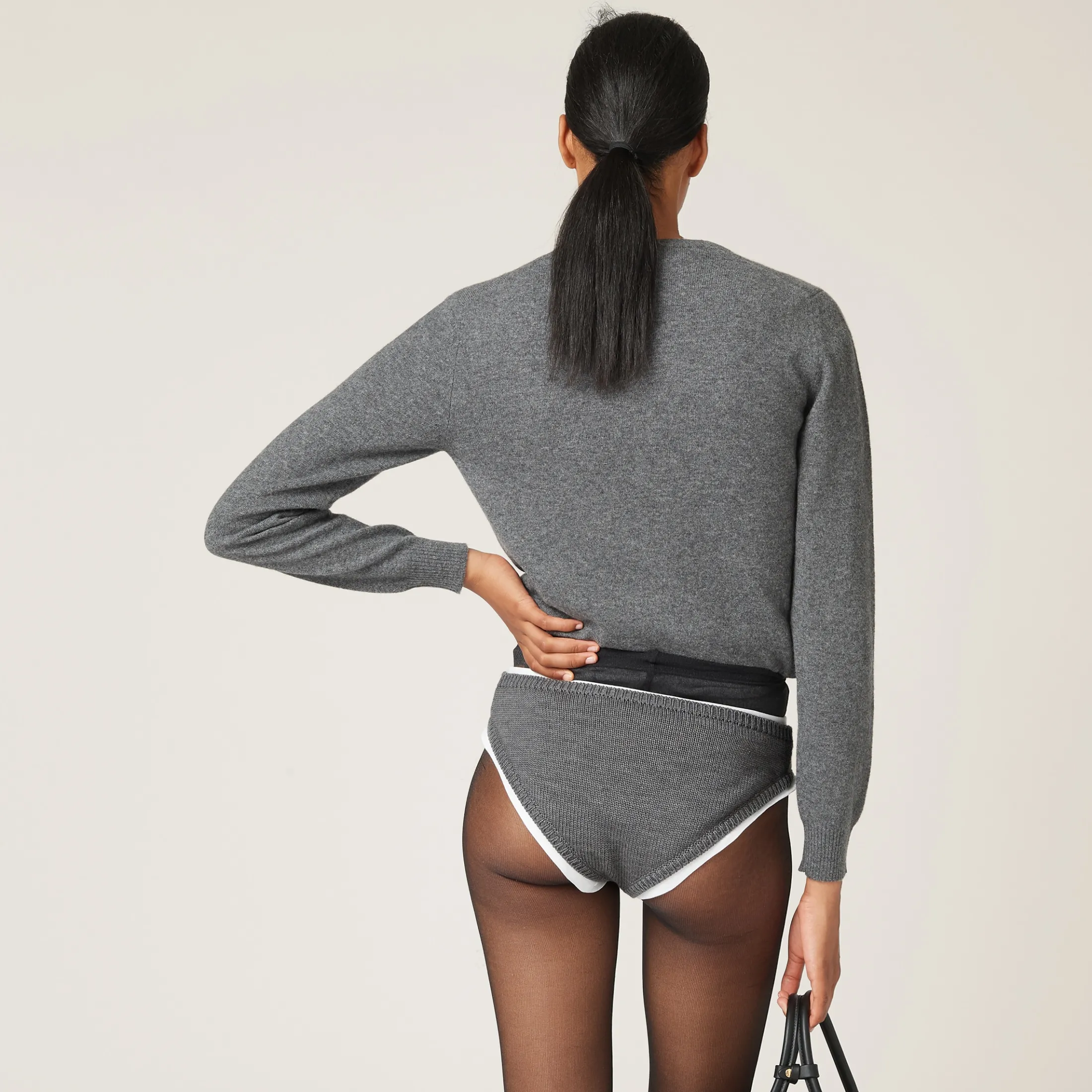 Slate Gray Cashmere Panties | Miu Miu