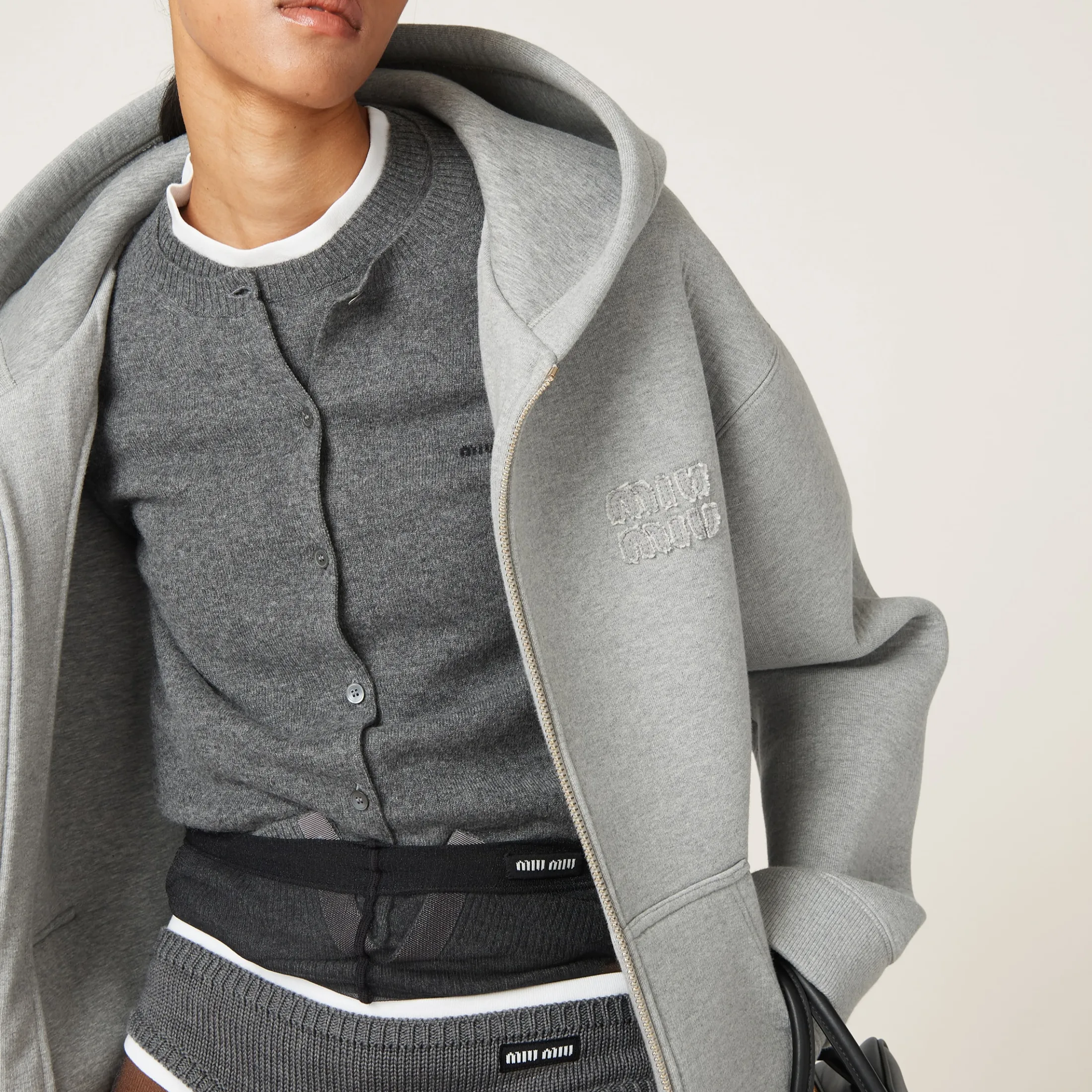 Slate Gray Cashmere Panties | Miu Miu