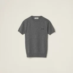 Slate Gray Cashmere Sweater | Miu Miu