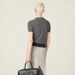 Slate Gray Cashmere Sweater | Miu Miu