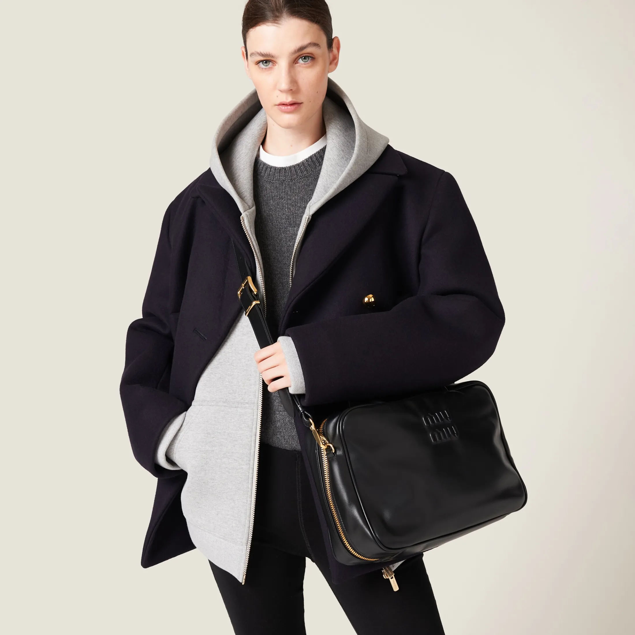 Slate Gray Cashmere Sweater | Miu Miu