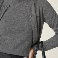 Slate Gray Cashmere Sweater | Miu Miu