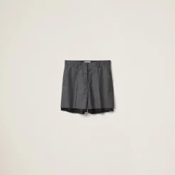 Slate Gray Grisaille Bermudas | Miu Miu