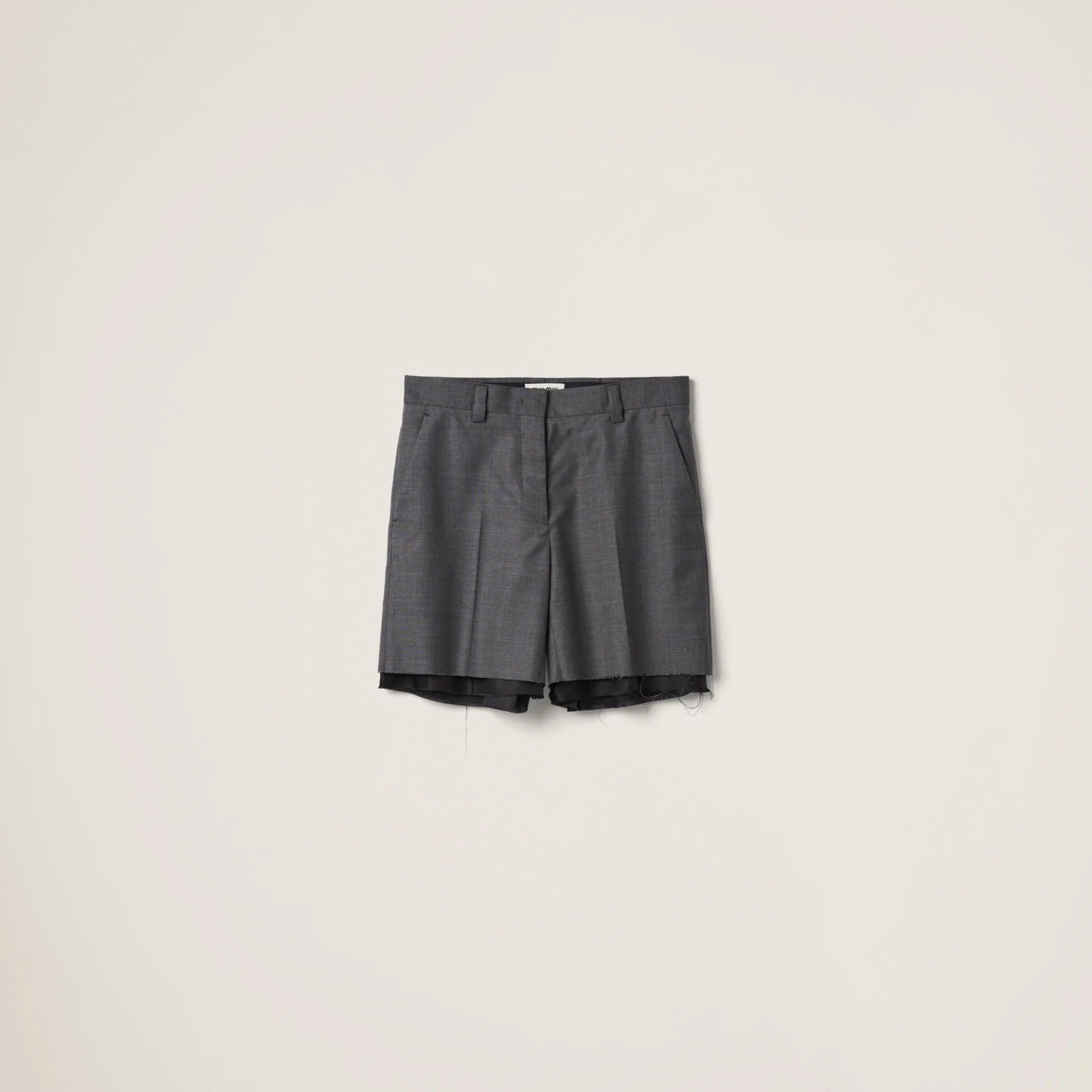 Slate Gray Grisaille Bermudas | Miu Miu