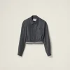 Slate Gray Grisaille Blouson Jacket | Miu Miu