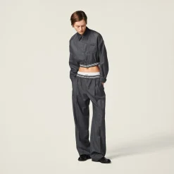 Slate Gray Grisaille Blouson Jacket | Miu Miu