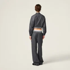Slate Gray Grisaille Blouson Jacket | Miu Miu