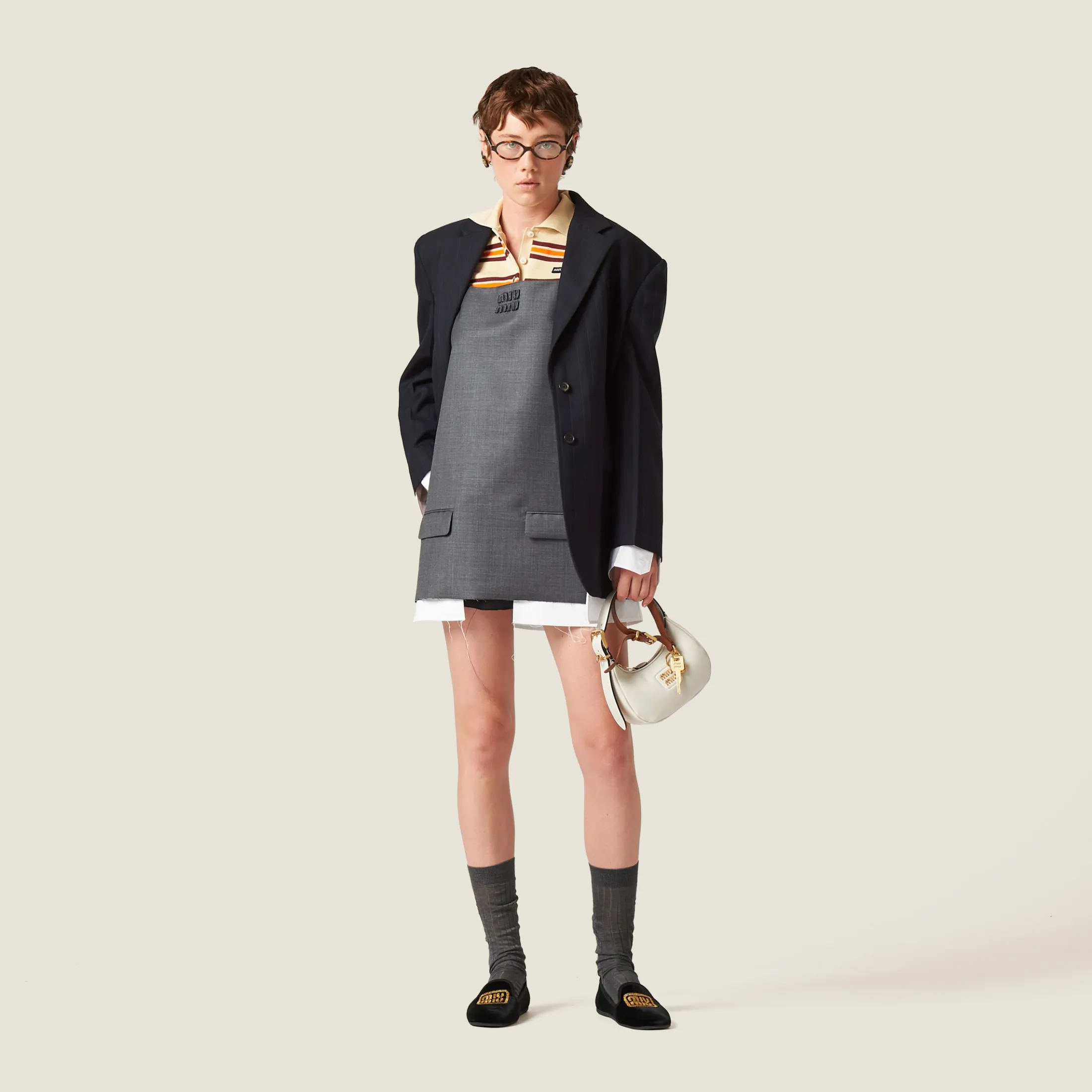 Slate Gray Grisaille Mini-dress | Miu Miu