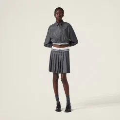 Slate Gray Grisaille Miniskirt | Miu Miu