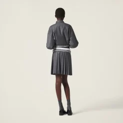 Slate Gray Grisaille Miniskirt | Miu Miu