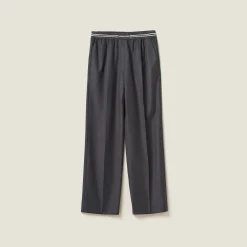 Slate Gray Grisaille Pants | Miu Miu