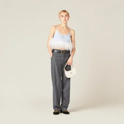 Slate Gray Grisaille Pants | Miu Miu