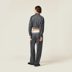 Slate Gray Grisaille Pants | Miu Miu