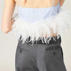 Slate Gray Grisaille Pants | Miu Miu