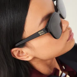 Slate Gray Lenses Miu Miu Logo Sunglasses | Miu Miu