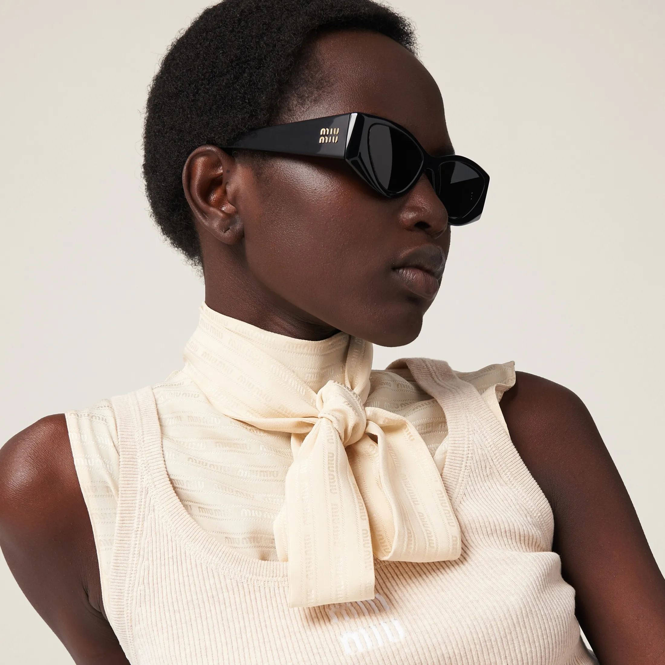 Slate Gray Lenses Miu Miu Logo Sunglasses | Miu Miu