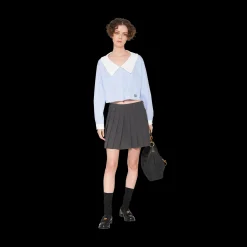 Slate Gray Light Wool Miniskirt | Miu Miu