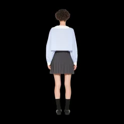 Slate Gray Light Wool Miniskirt | Miu Miu