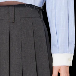 Slate Gray Light Wool Miniskirt | Miu Miu