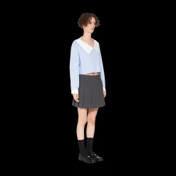Slate Gray Light Wool Miniskirt | Miu Miu