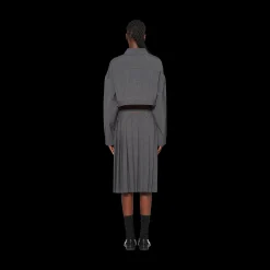 Slate Gray Light Wool Skirt | Miu Miu