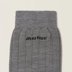 Slate Gray Silk Socks | Miu Miu