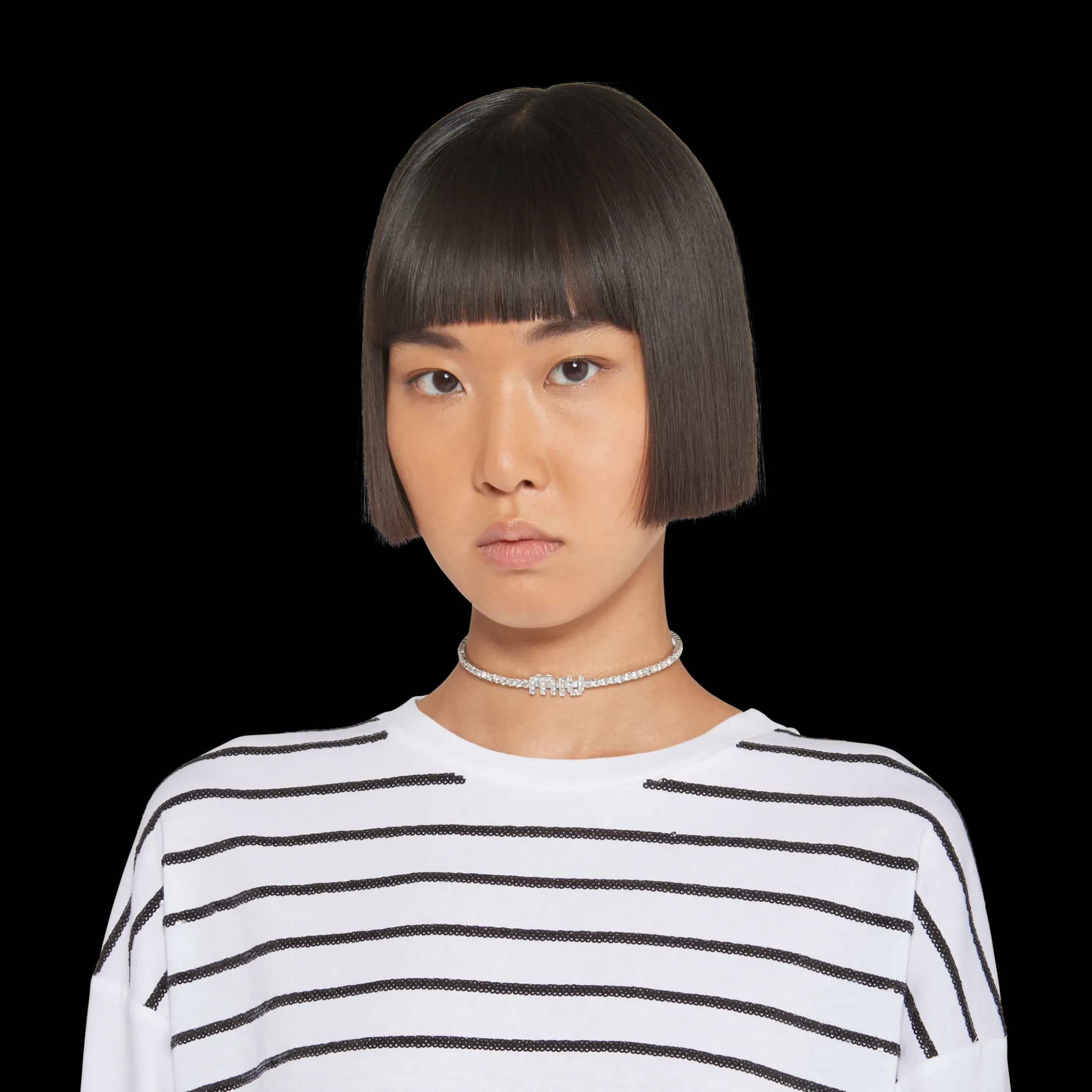 Steel/crystal Crystal Necklace | Miu Miu
