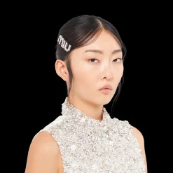 Steel/crystal Hair Clip With Crystals | Miu Miu