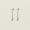 Steel/crystal Metal Earrings With Crystals | Miu Miu