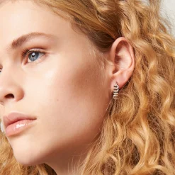 Steel/crystal Metal Earrings With Artificial Crystals | Miu Miu