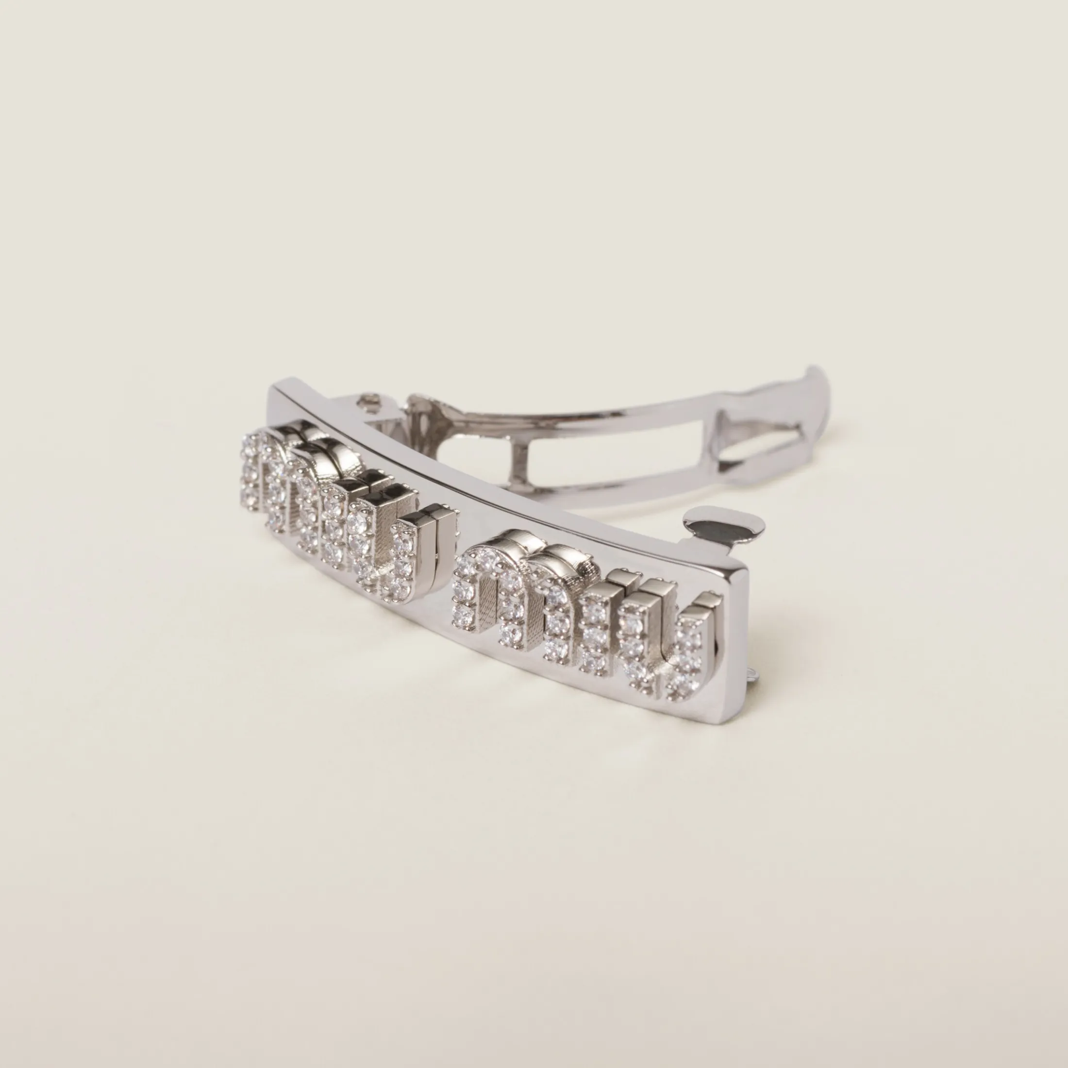 Steel/crystal Metal Hair Clip With Crystals | Miu Miu