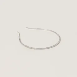 Steel/crystal Metal Headband With Crystals | Miu Miu