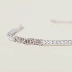 Steel/crystal Metal Headband With Crystals | Miu Miu