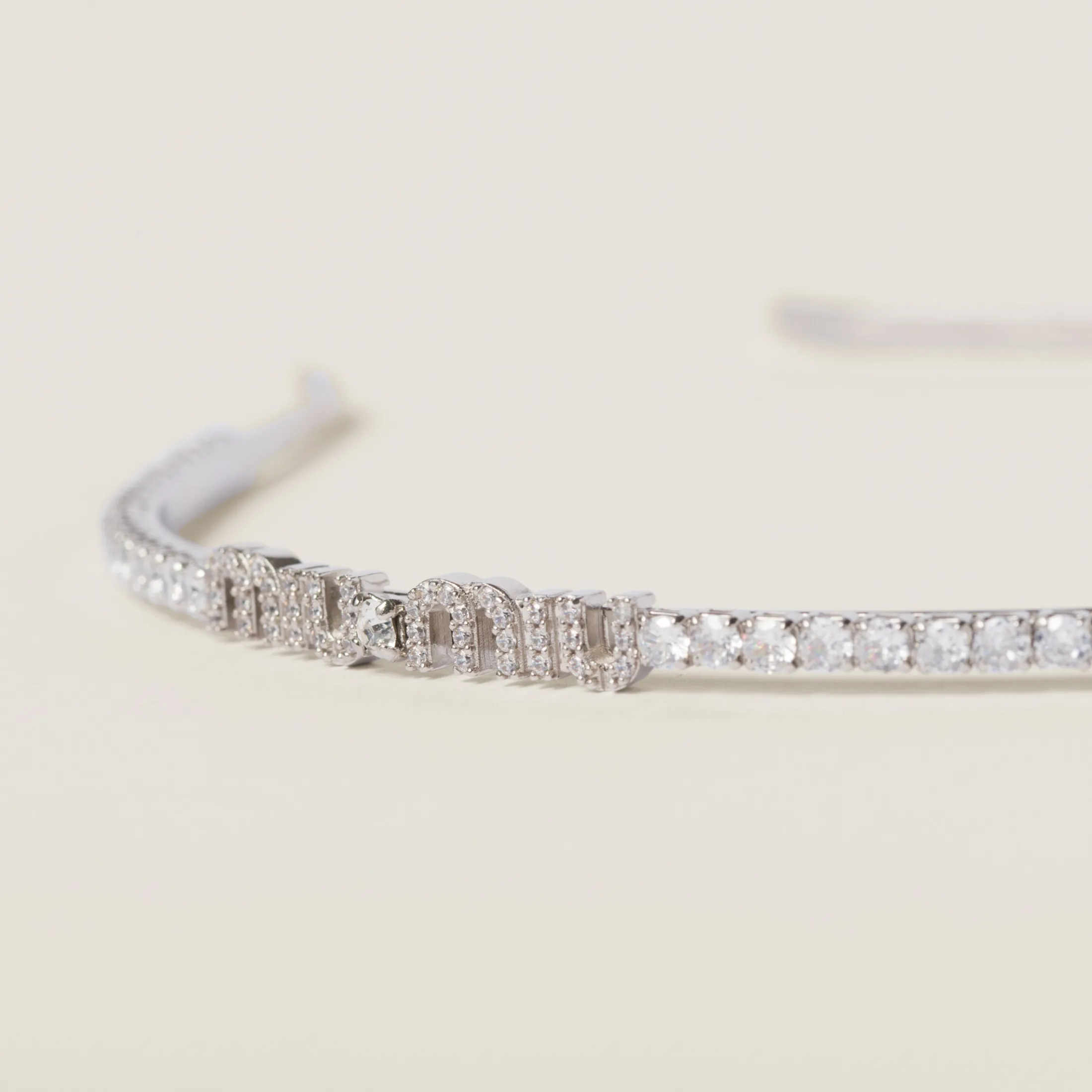 Steel/crystal Metal Headband With Crystals | Miu Miu