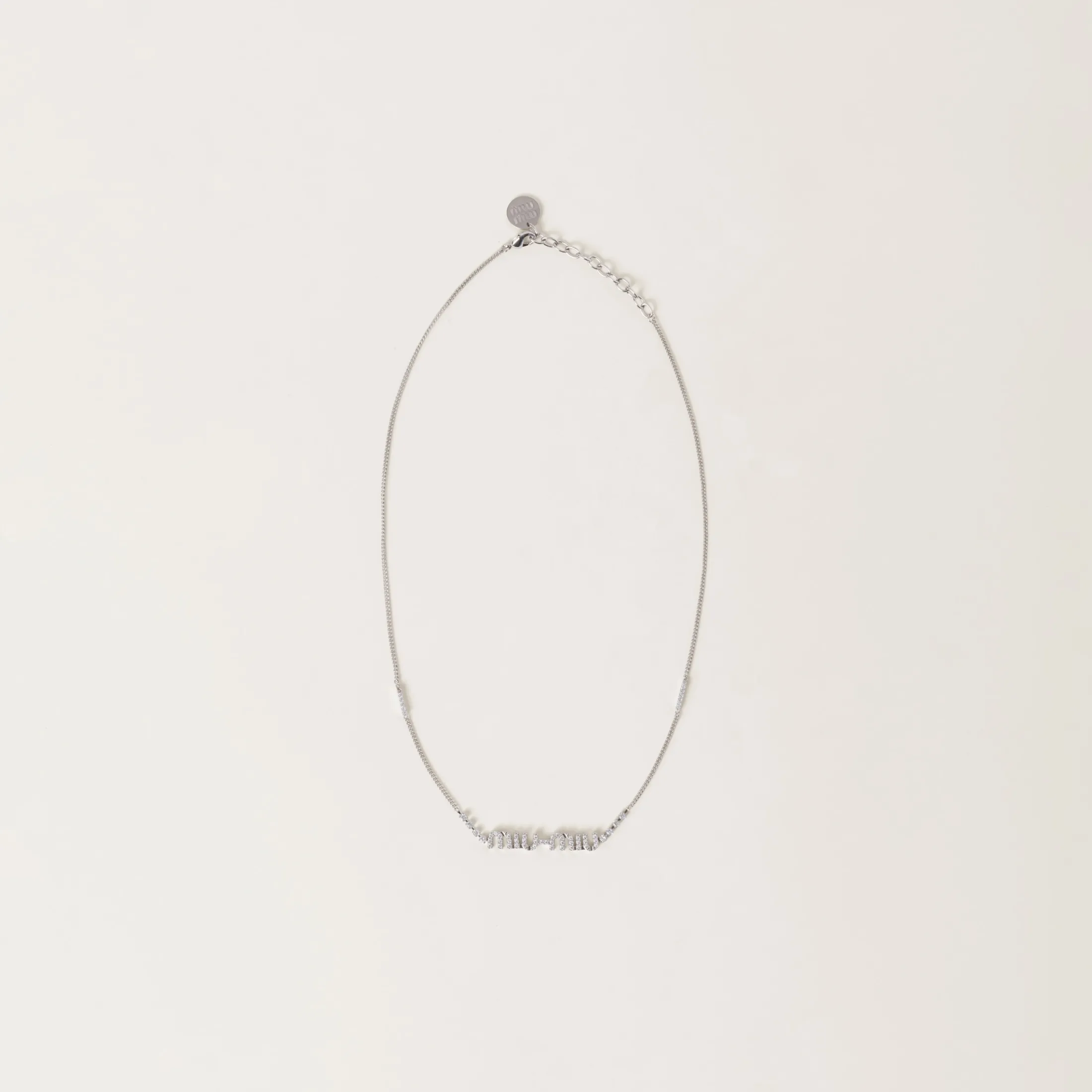 Steel/crystal Metal Necklace With Crystals | Miu Miu