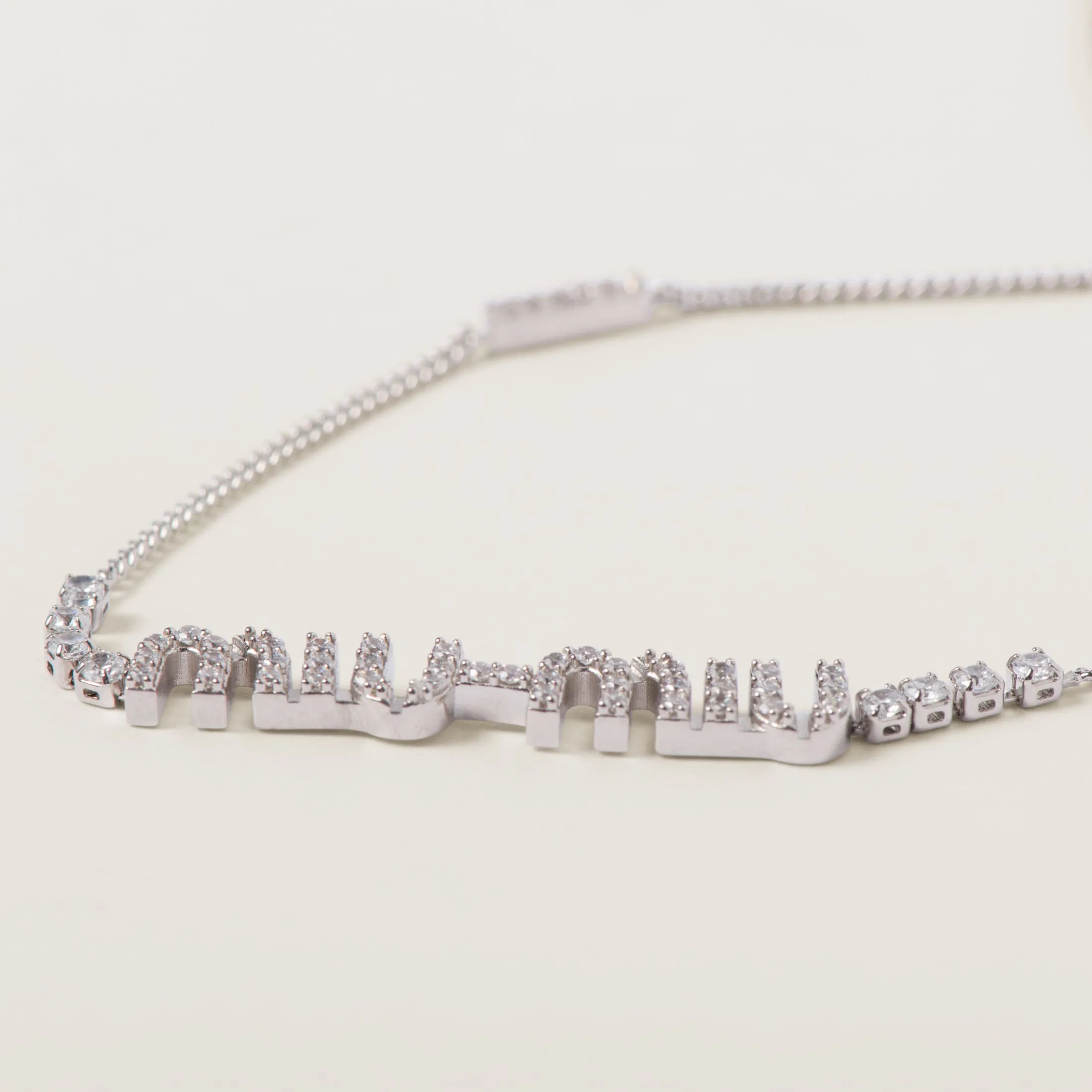 Steel/crystal Metal Necklace With Crystals | Miu Miu