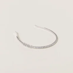 Steel/crystal Rigid Crystal Headband | Miu Miu